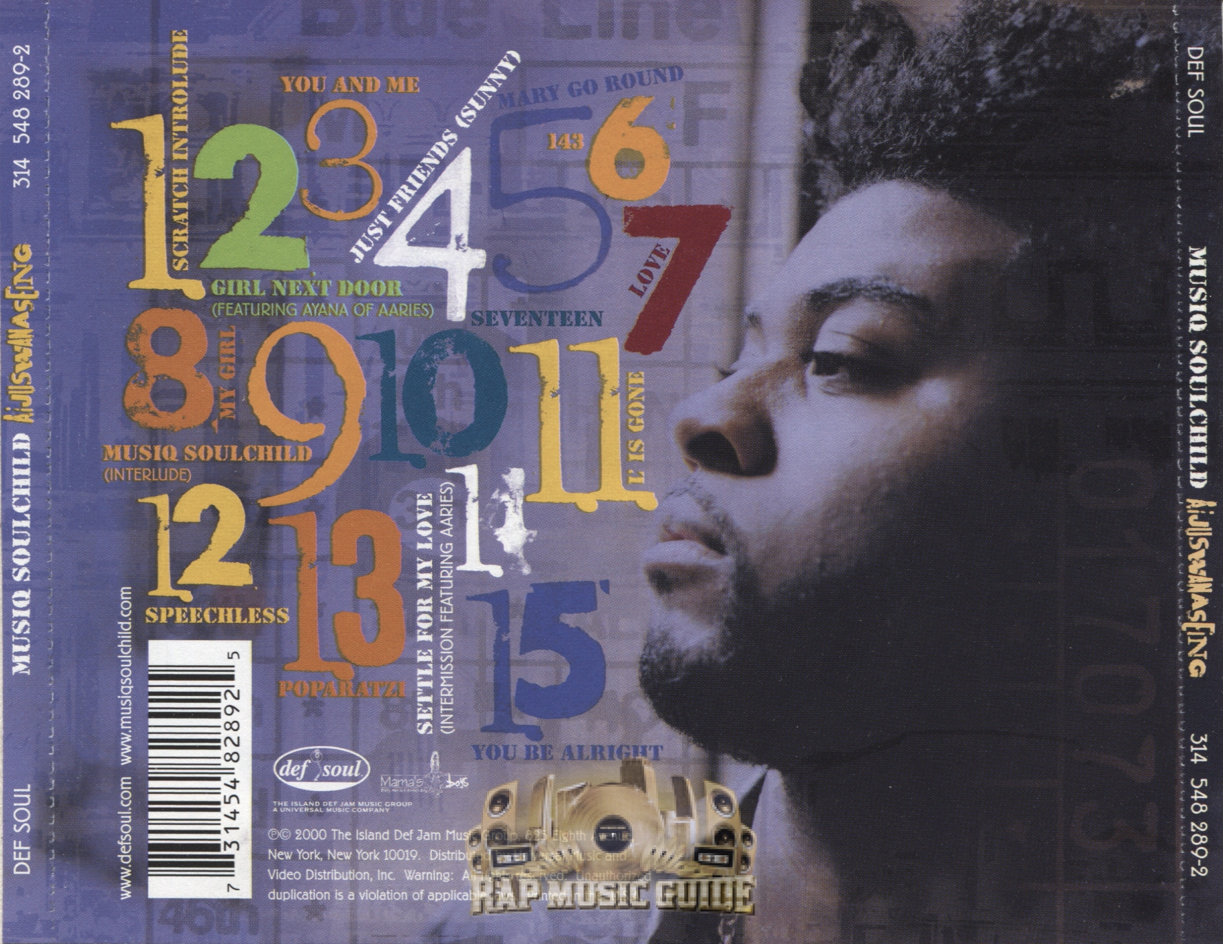 Musiq Soulchild Aijuswanaseing CD Rap Music Guide